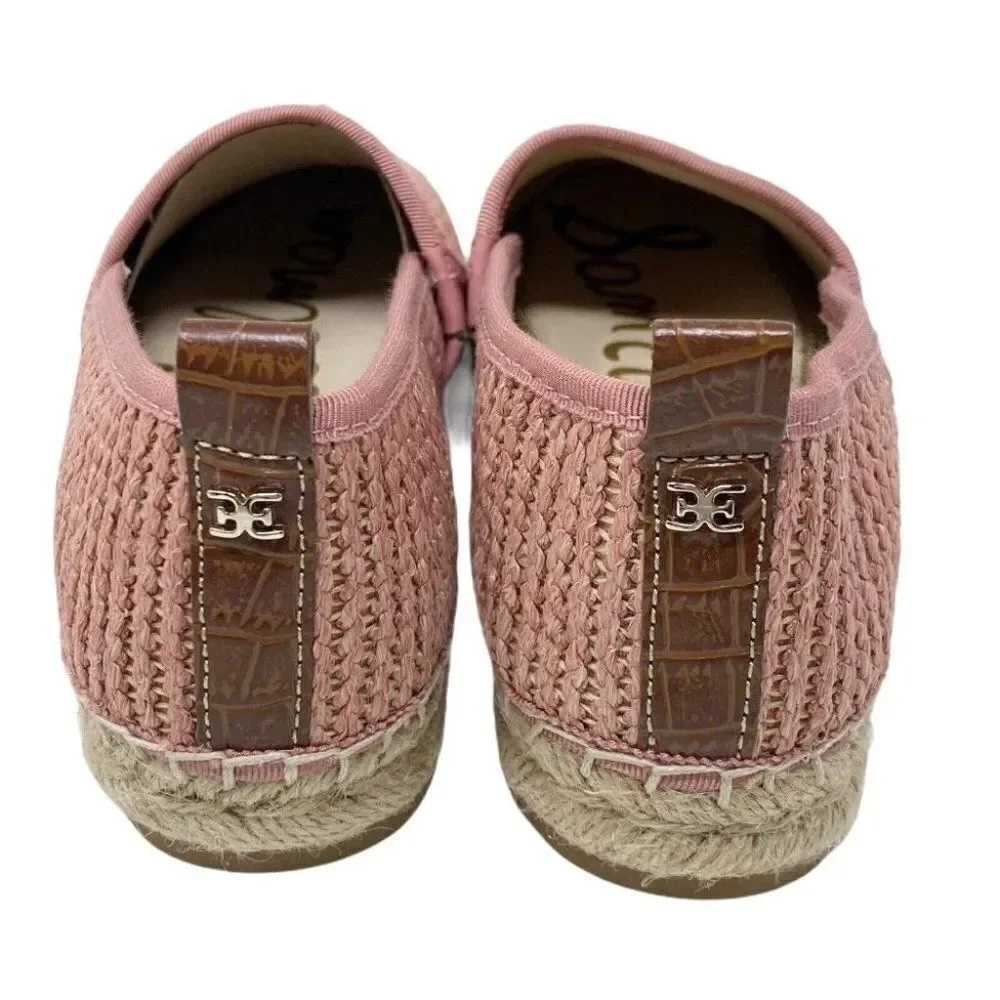 Sam Edelman Espadrille Flats Slip-On‎ Khloe Loafers Knit Pink Gold
